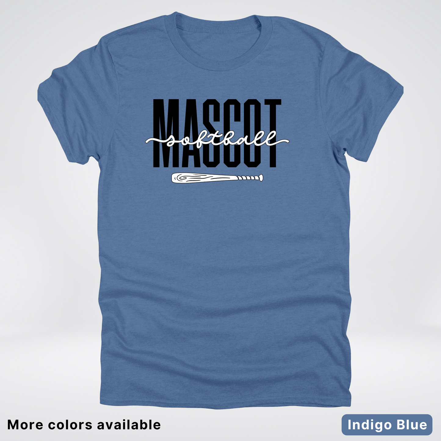 Custom Mascot – Black - Softball Design 30 T-Shirt