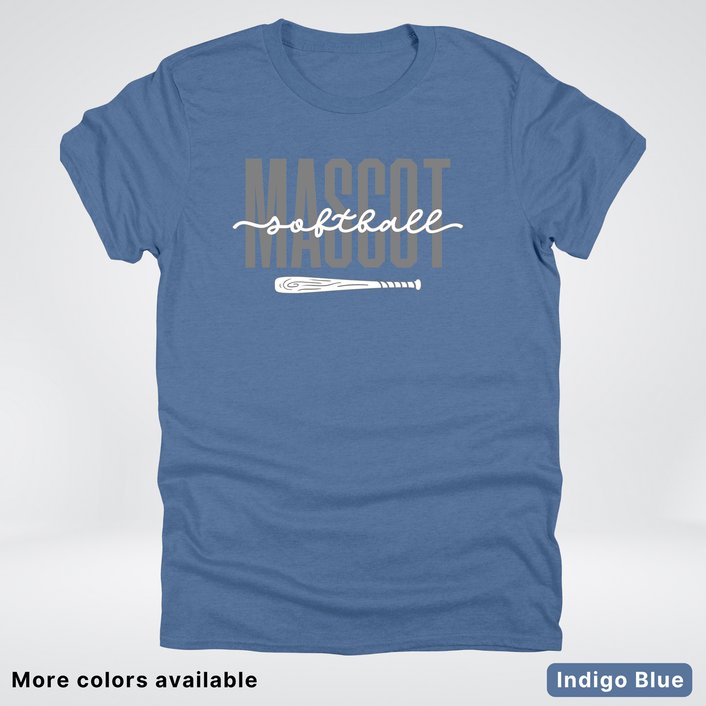 Custom Mascot – Gray - Softball Design 29 T-Shirt