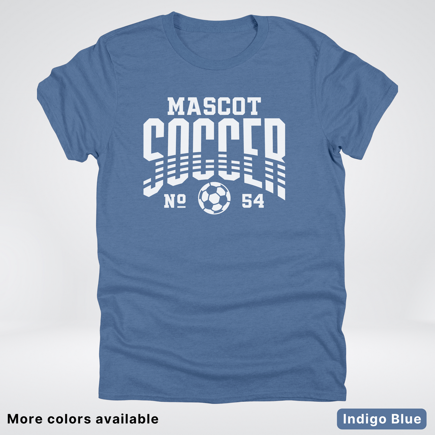 Custom Mascot & Number – White Design 12 - Soccer T-Shirt