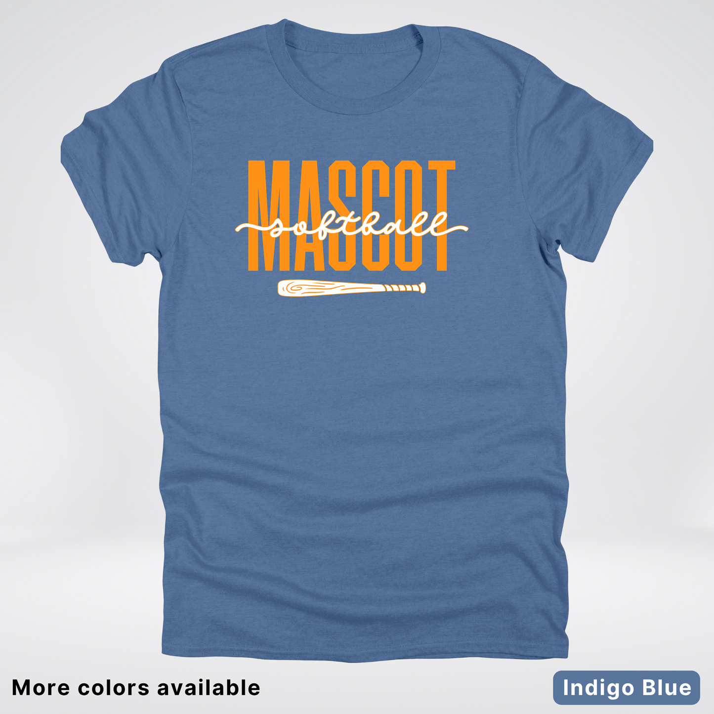 Custom Mascot – Orange - Softball Design 33 T-Shirt