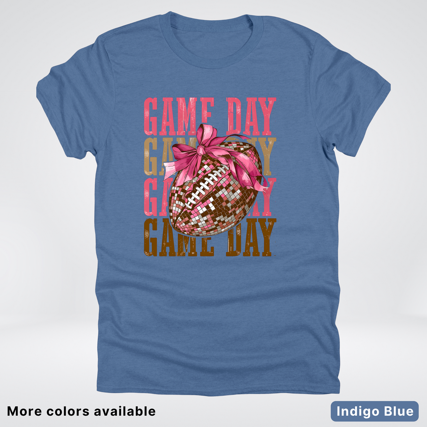 Game Day Pink Coquette Disco Football - T-Shirt