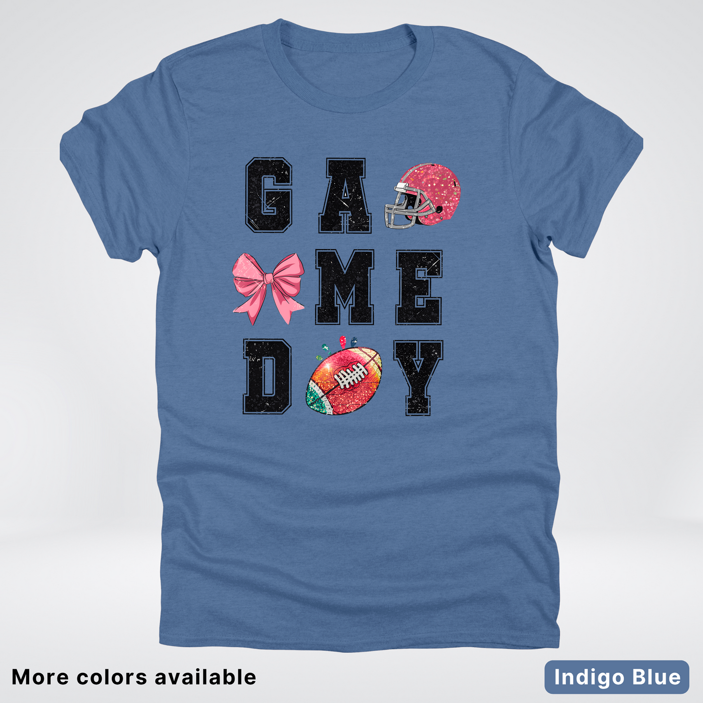 Game Day Pink Helmet Football & Bow - T-Shirt