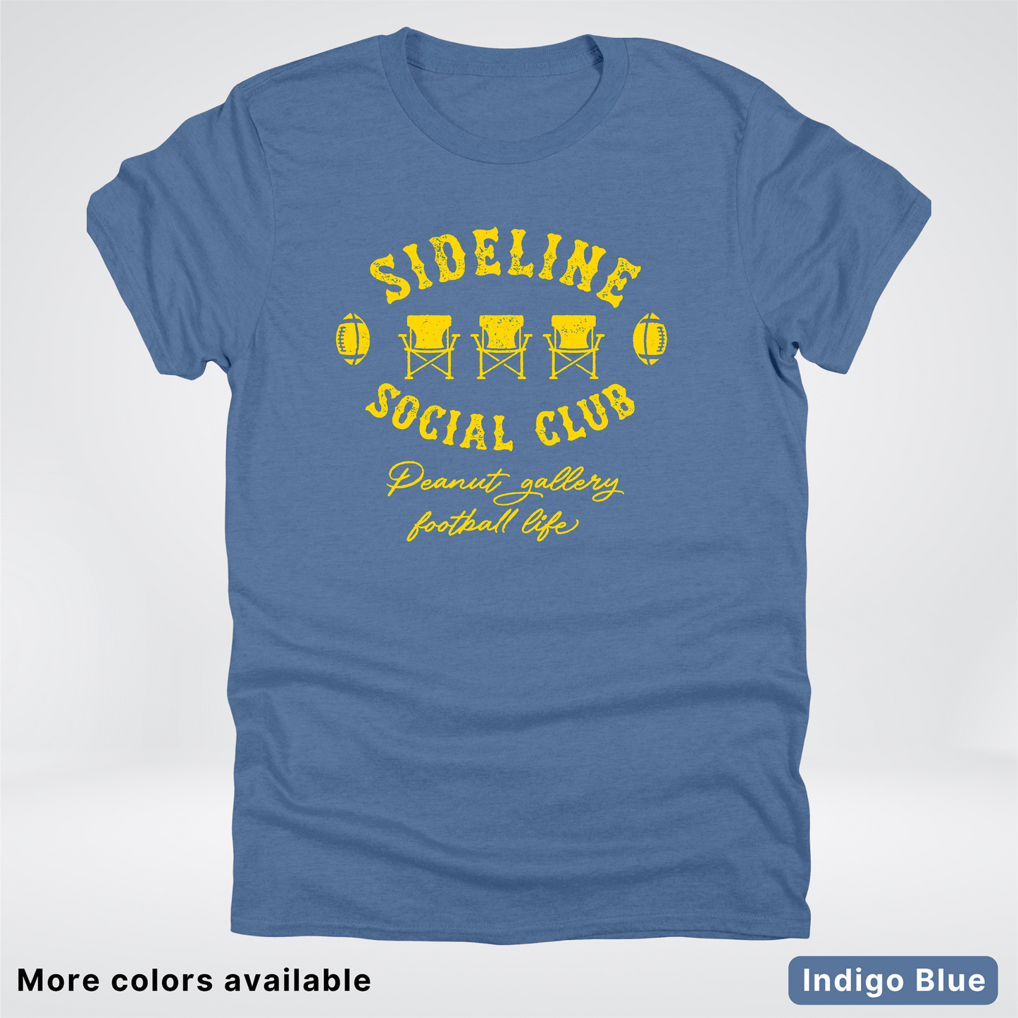 Sideline Social Club Peanut Gallery Football Life - Gold Design - T-Shirt
