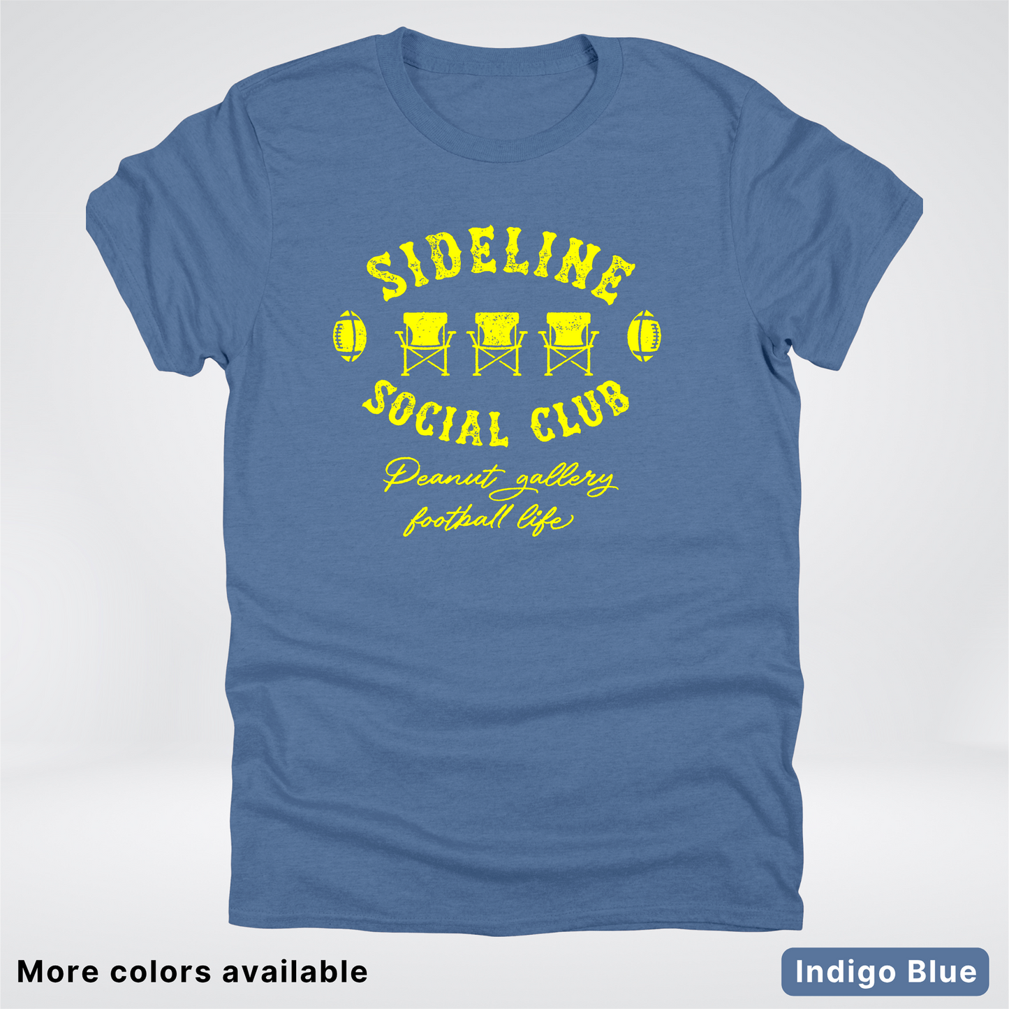 Sideline Social Club Peanut Gallery Football Life - Yellow Design - T-Shirt