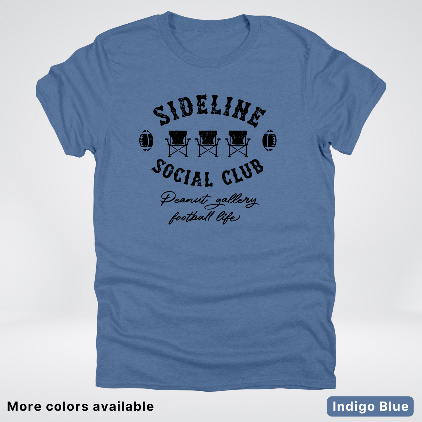 Sideline Social Club Peanut Gallery Football Life - Black Design - T-Shirt