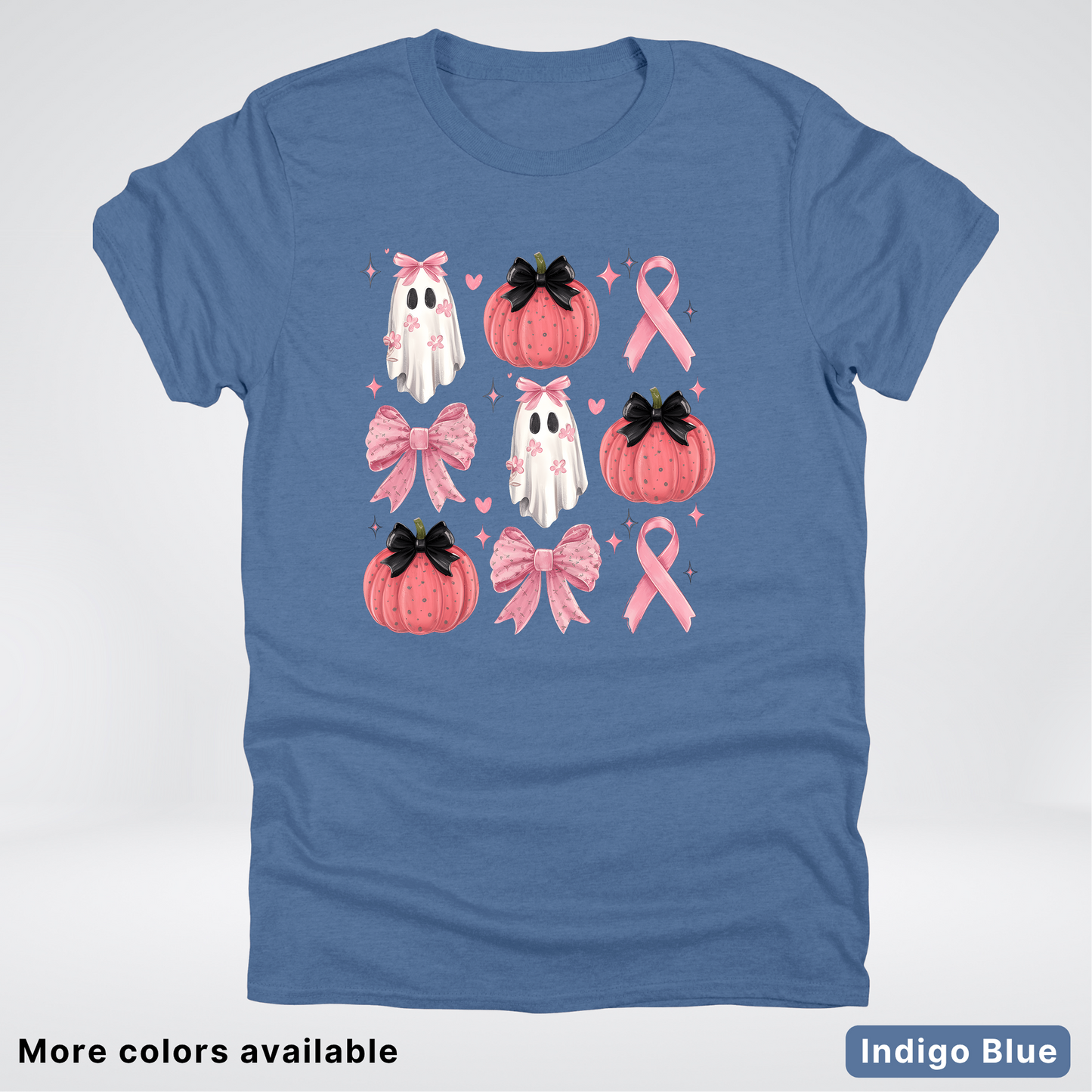 Pink Pumpkin Coquette Bow Cute Ghost - T-Shirt