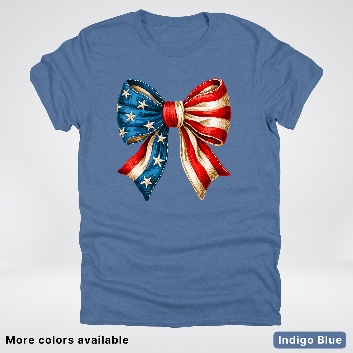 USA Flag Coquette Bow - 4th Of July Design - T-Shirt