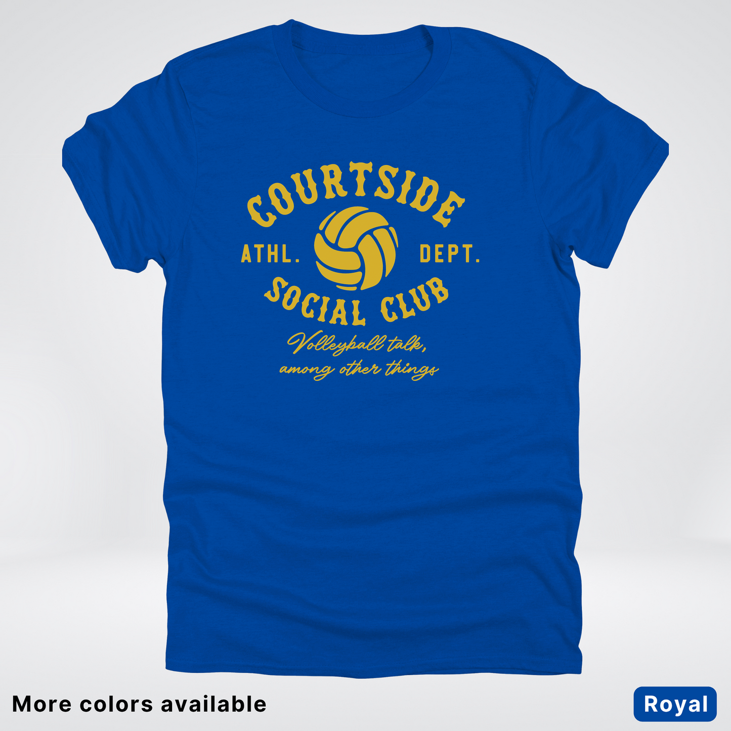 Courtside Social Club – Gold – Volleyball Design T-Shirt