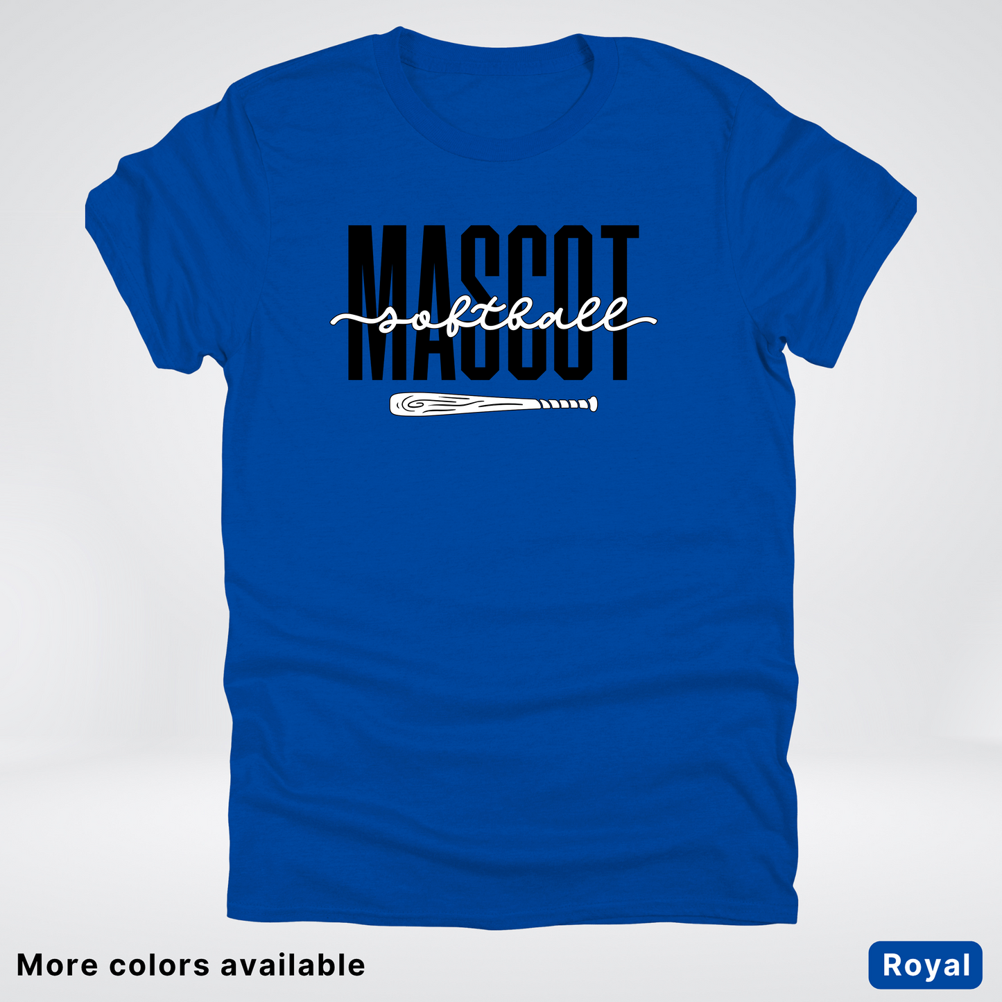 Custom Mascot – Black - Softball Design 30 T-Shirt