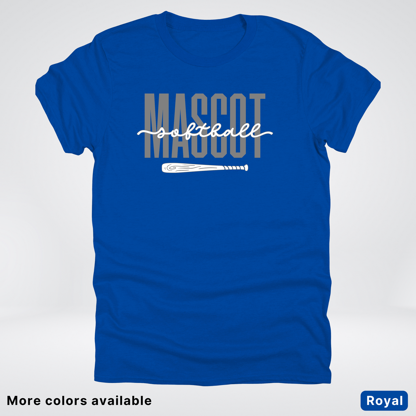 Custom Mascot – Gray - Softball Design 29 T-Shirt