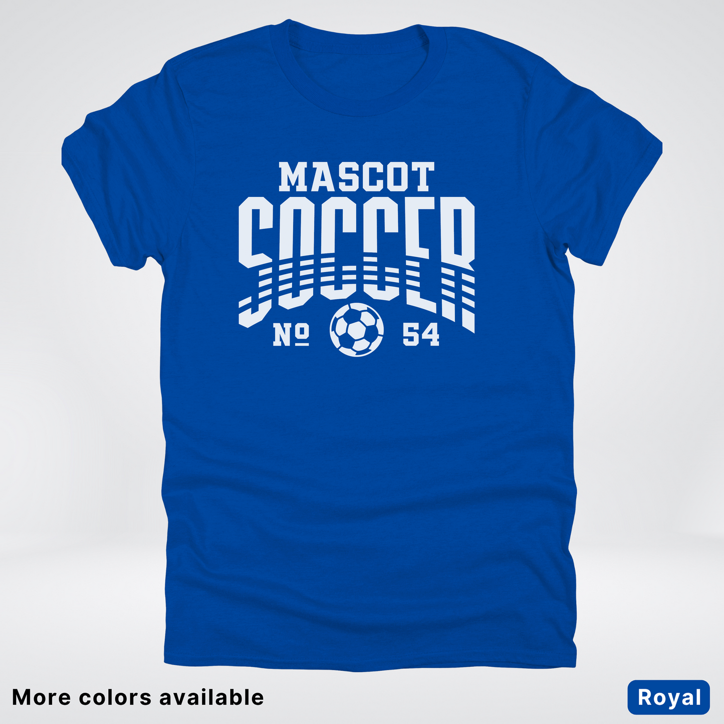Custom Mascot & Number – White Design 12 - Soccer T-Shirt