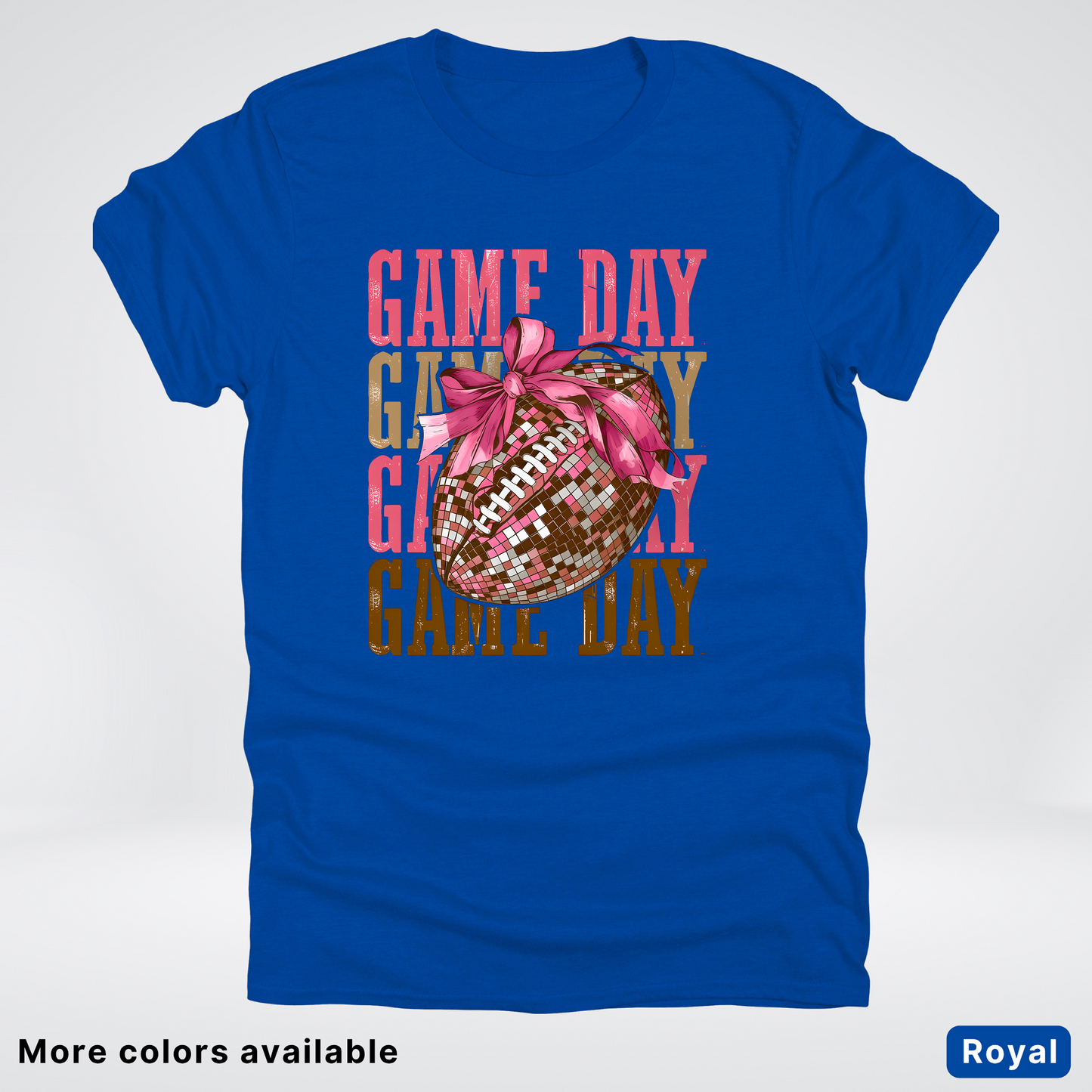 Game Day Pink Coquette Disco Football - T-Shirt