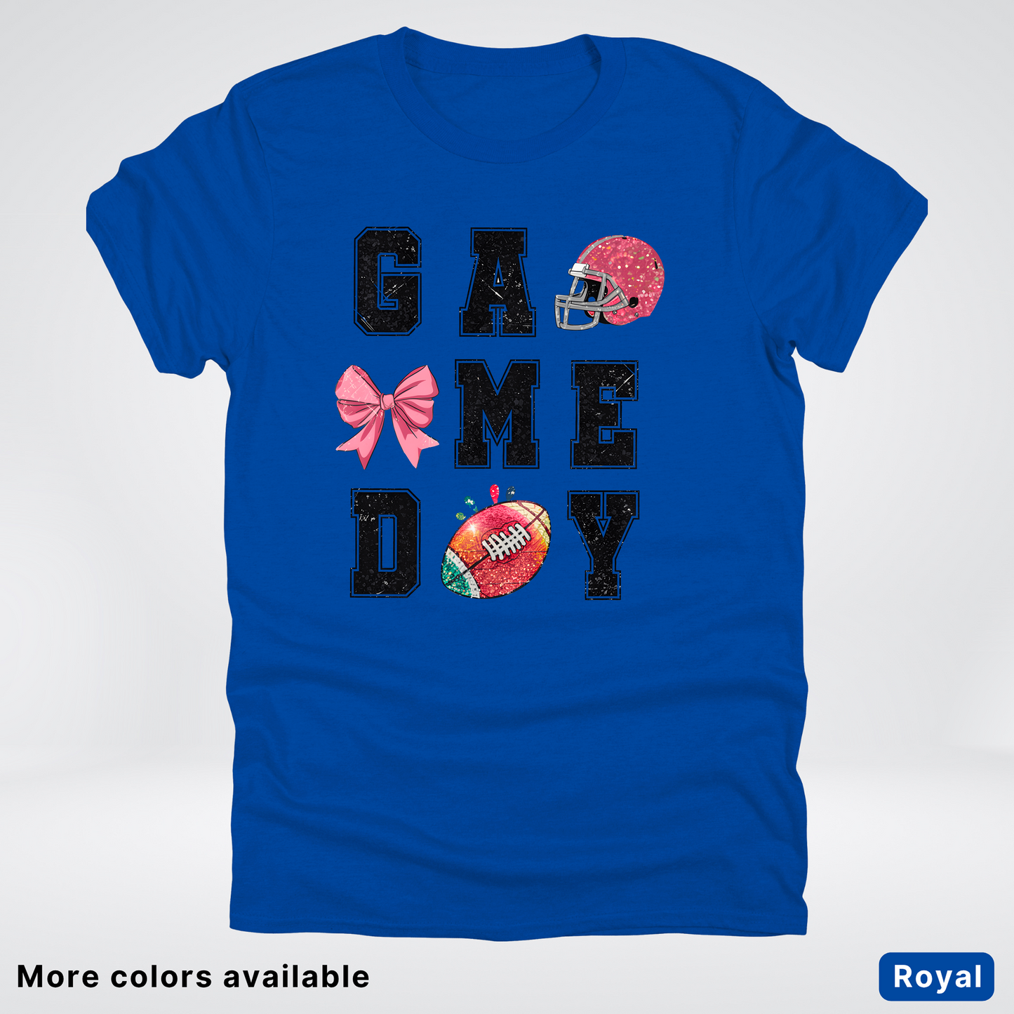 Game Day Pink Helmet Football & Bow - T-Shirt