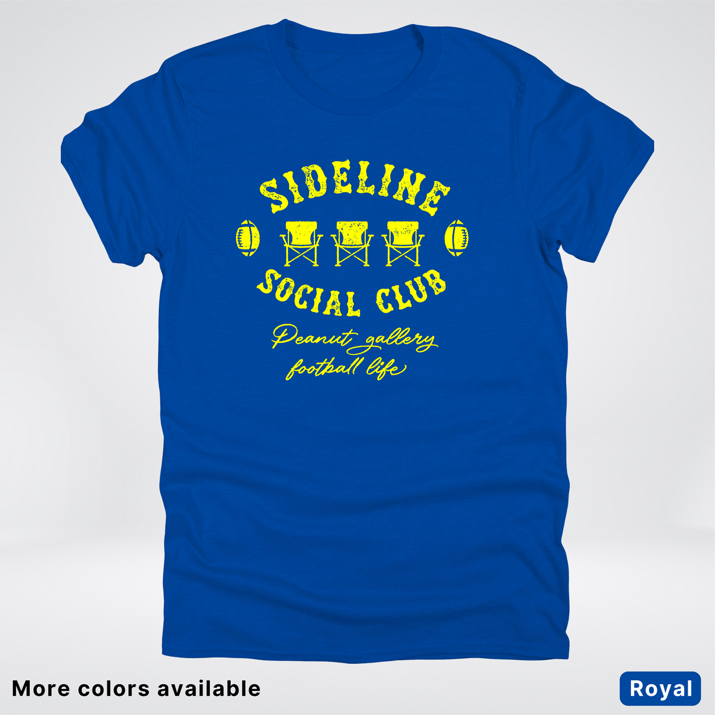 Sideline Social Club Peanut Gallery Football Life - Yellow Design - T-Shirt