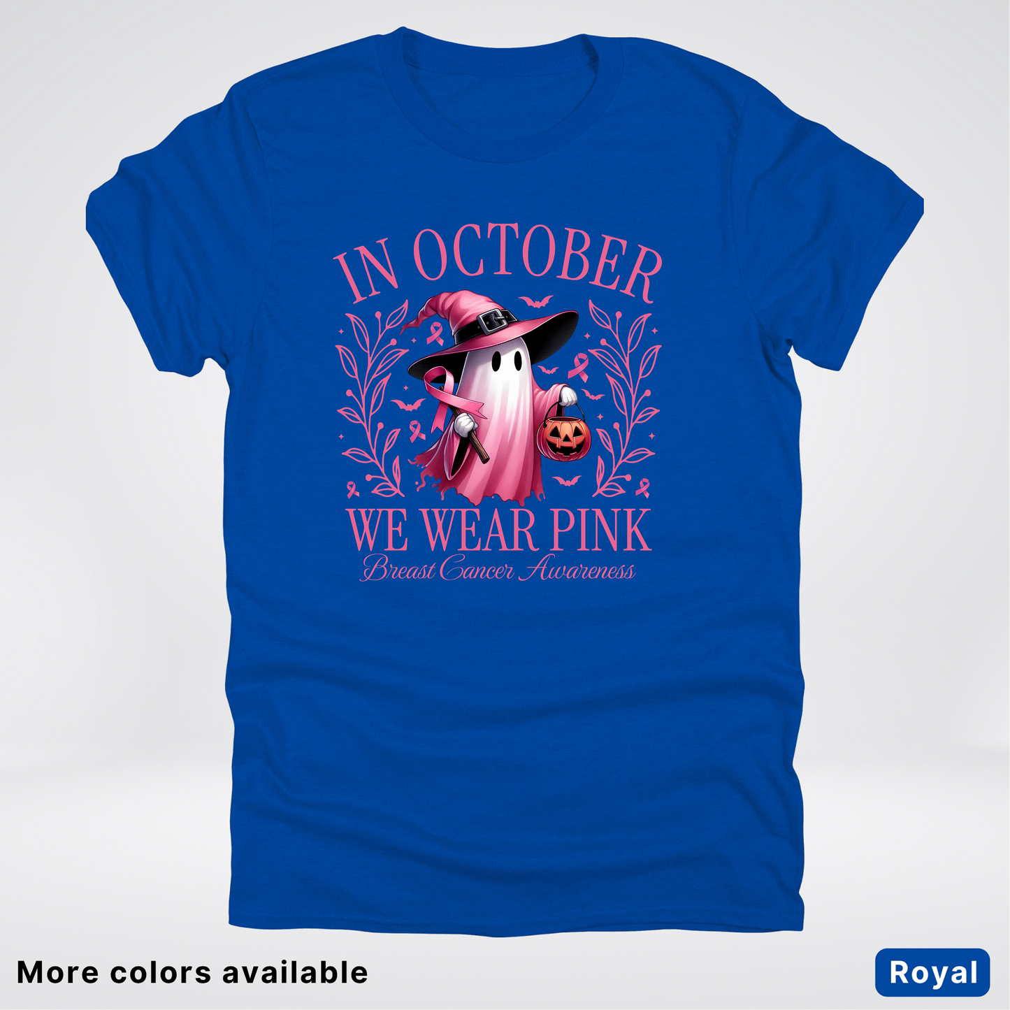 In October We Wear Pink Halloween Breast Cancer Awareness - T-Shirt