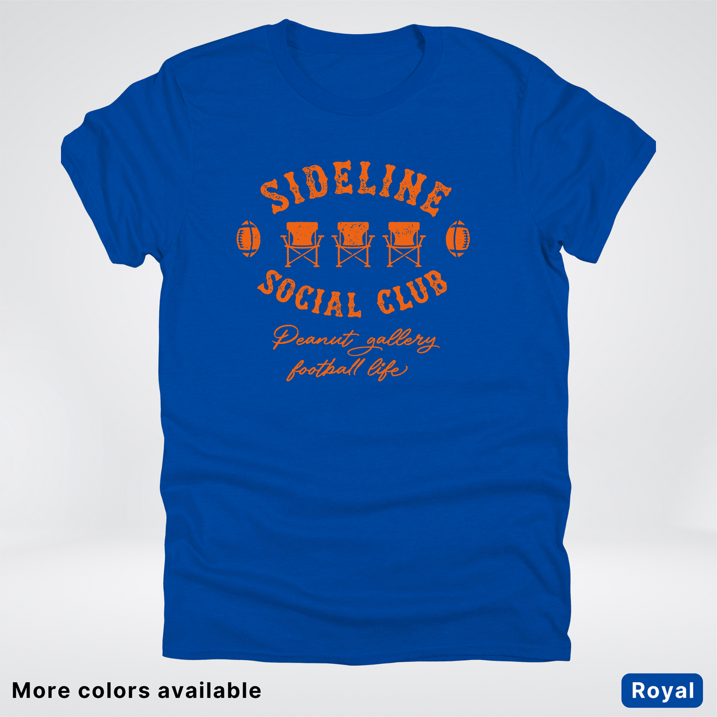 Sideline Social Club Peanut Gallery Football Life – Orange Design - T-Shirt