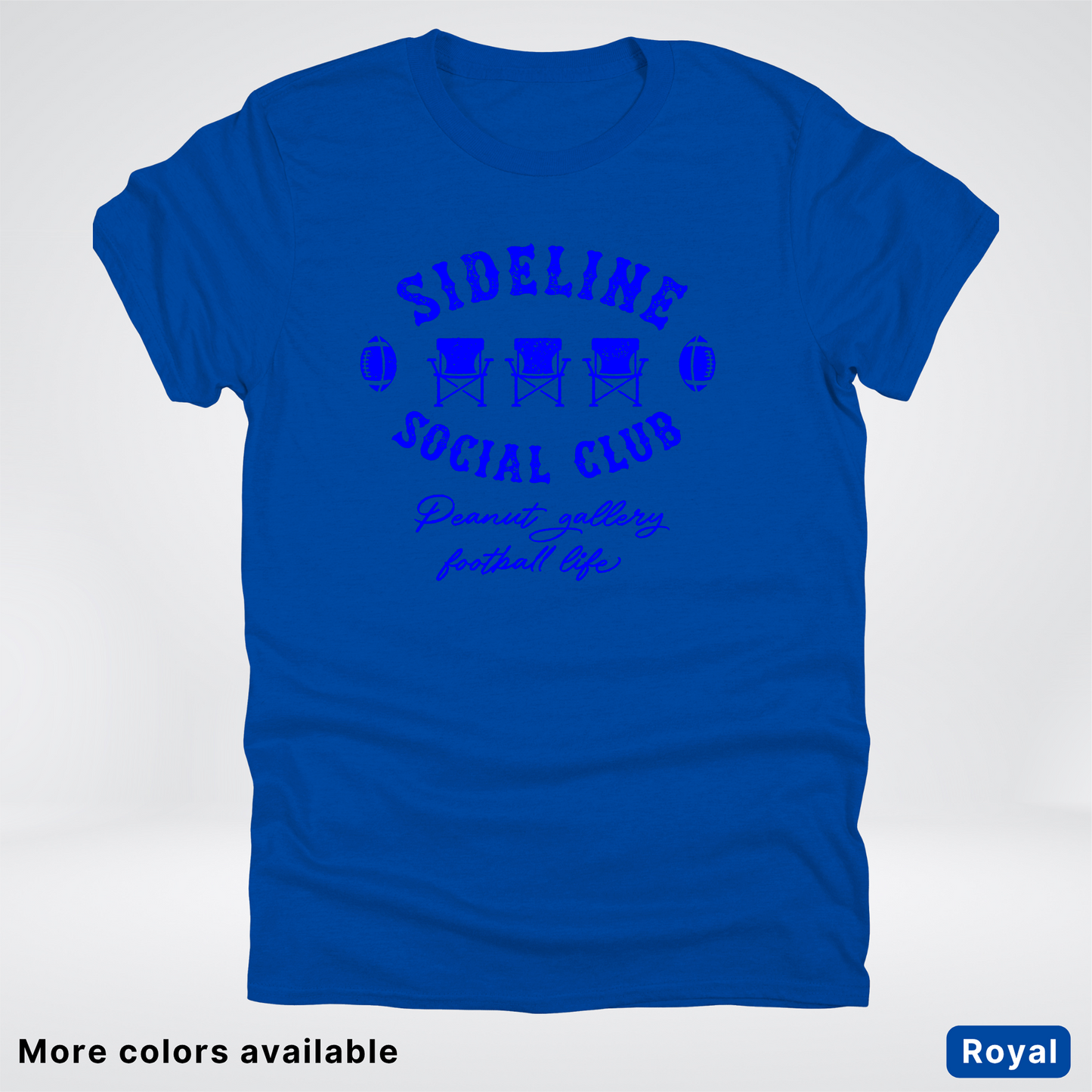 Sideline Social Club Peanut Gallery Football Life - Blue Design - T-Shirt