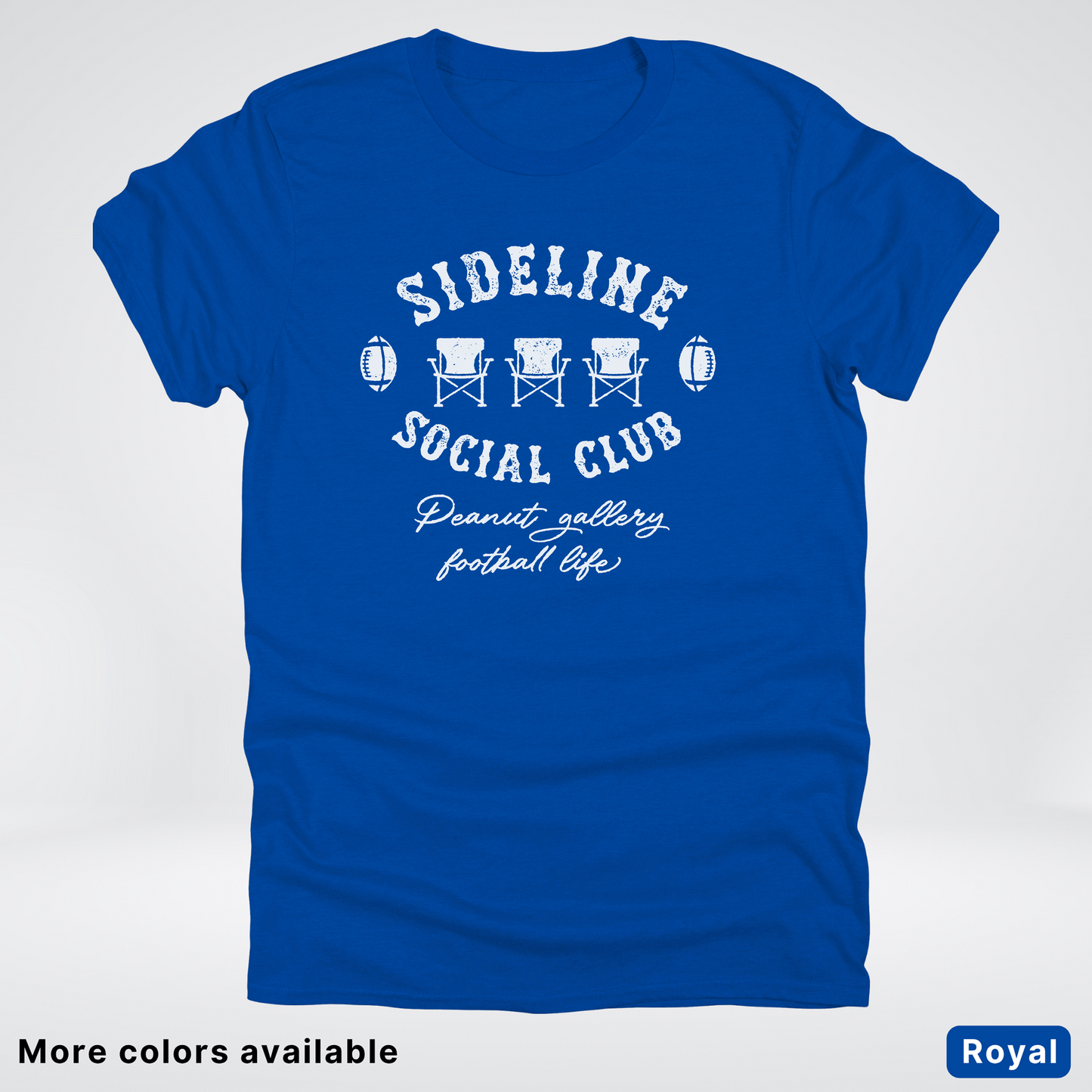 Sideline Social Club Peanut Gallery Football Life - White Design - T-Shirt
