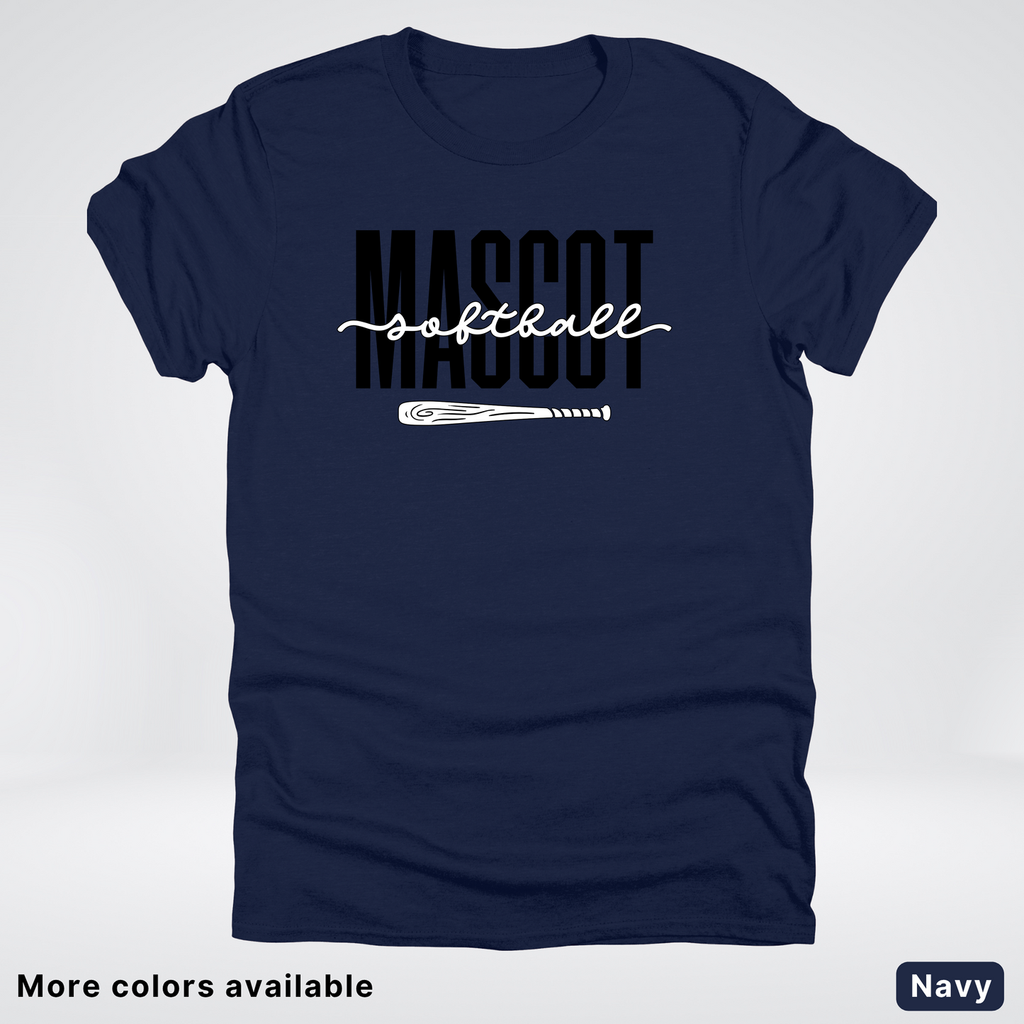 Custom Mascot – Black - Softball Design 30 T-Shirt