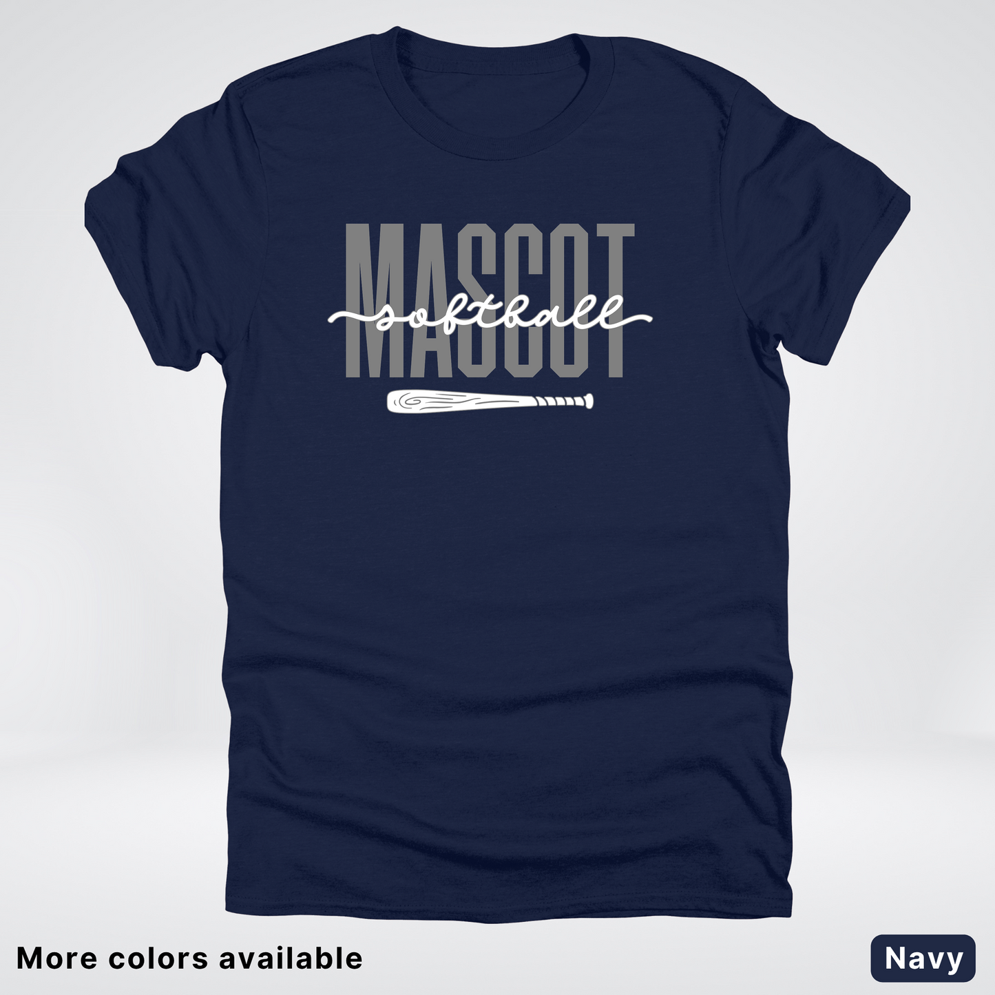 Custom Mascot – Gray - Softball Design 29 T-Shirt