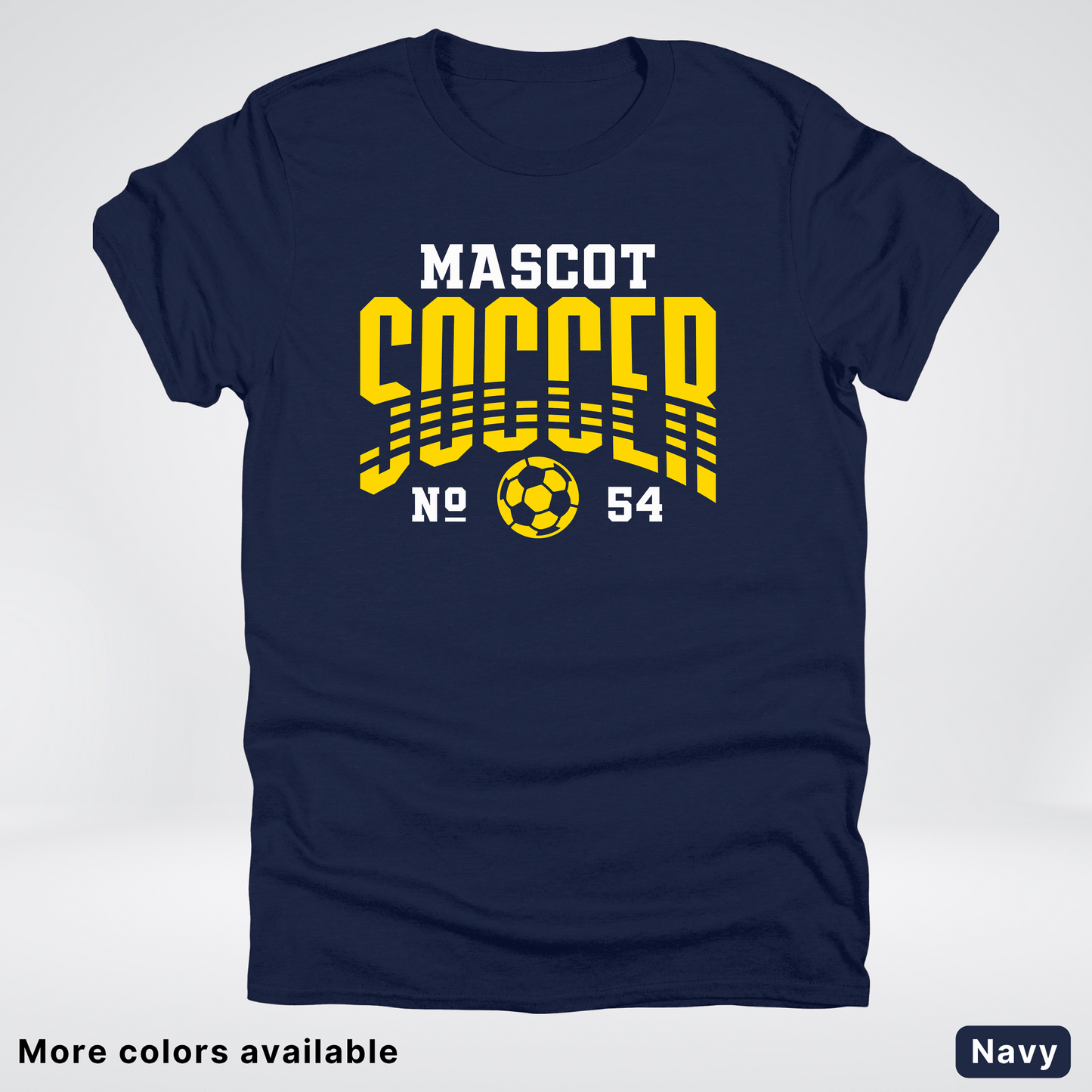 Custom Mascot & Number – Gold Design 04 - Soccer T-Shirt