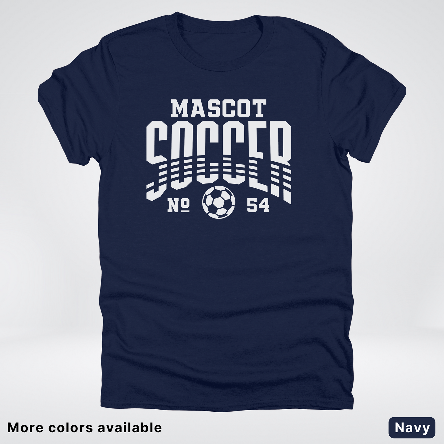 Custom Mascot & Number – White Design 12 - Soccer T-Shirt