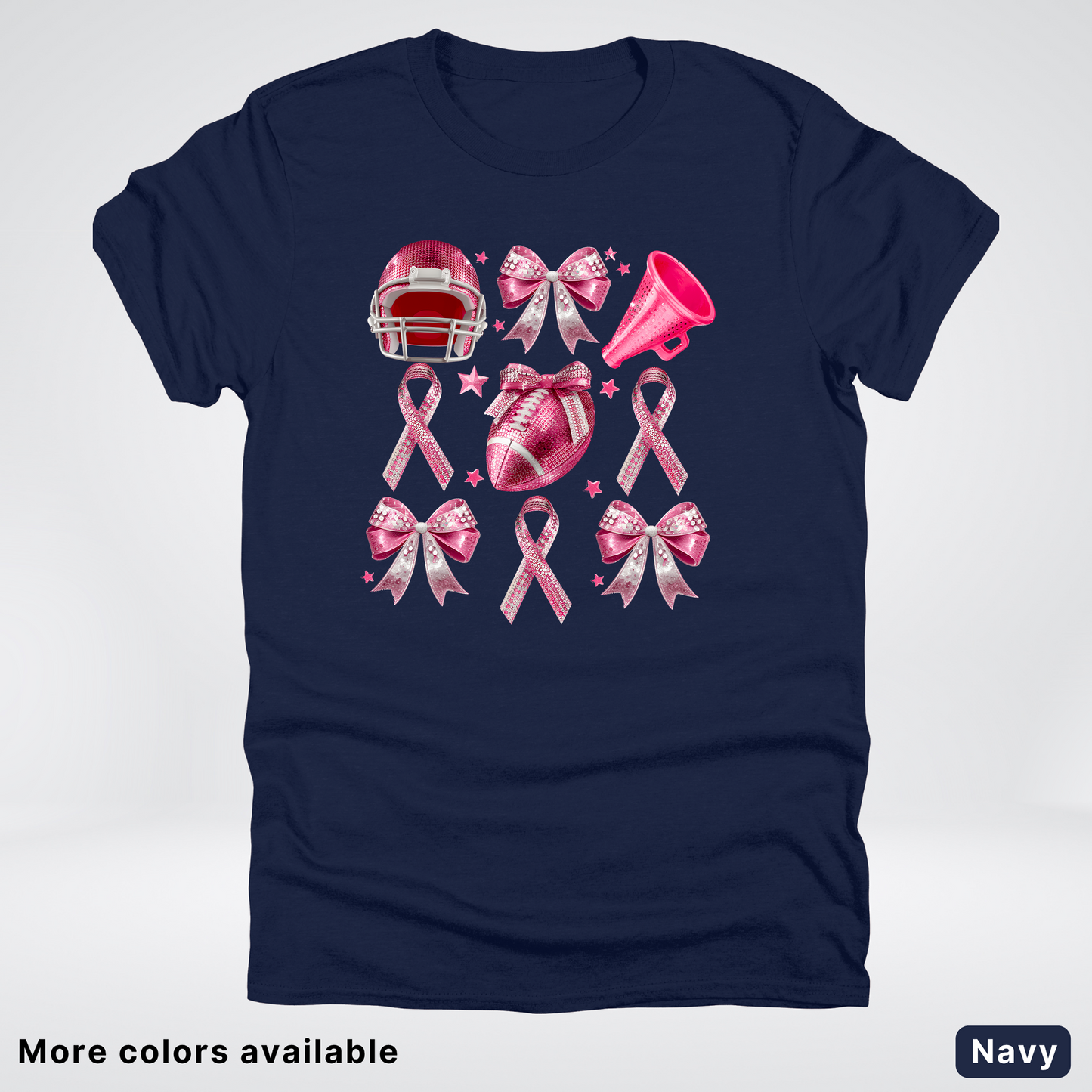 Coquette Glitter Bows and Football - T-Shirt