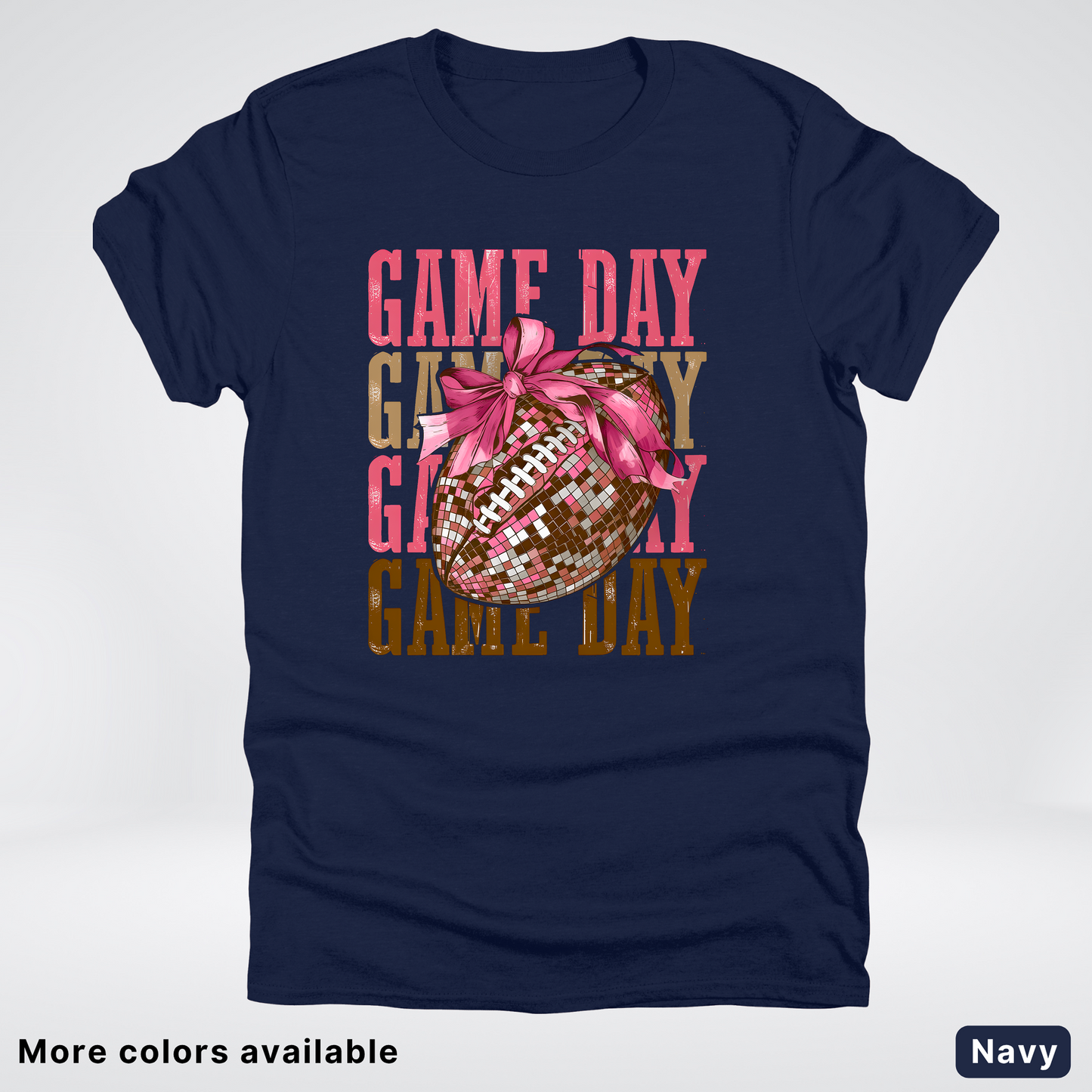 Game Day Pink Coquette Disco Football - T-Shirt