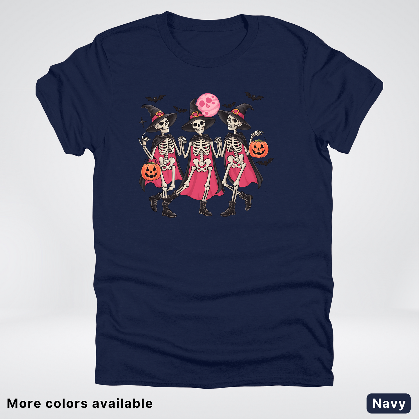Skeleton Pink Out Witches Dancing Halloween - T-Shirt