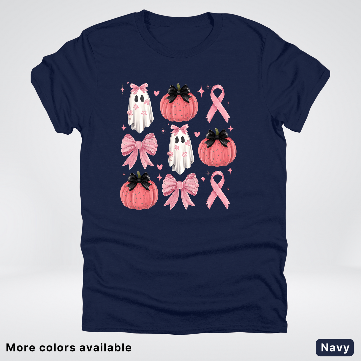Pink Pumpkin Coquette Bow Cute Ghost - T-Shirt
