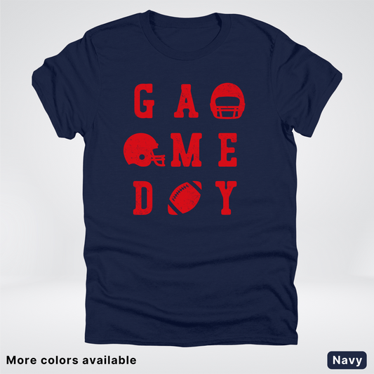 Game Day Football 3 x 3 - Red Design - T-Shirt