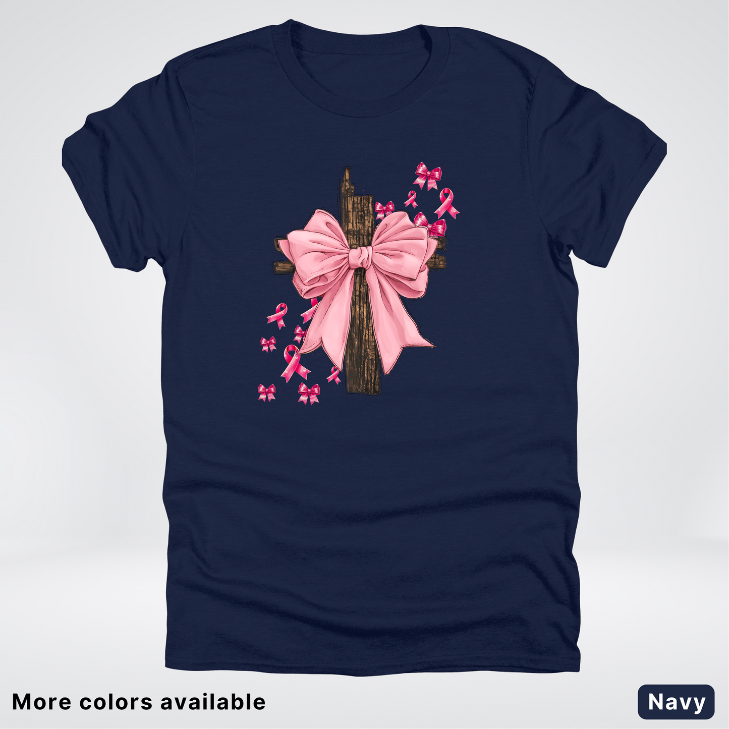 Pink Out Coquette Wooden Cross - T-Shirt