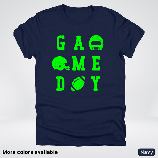 Game Day Football 3 x 3 - Green Design - T-Shirt