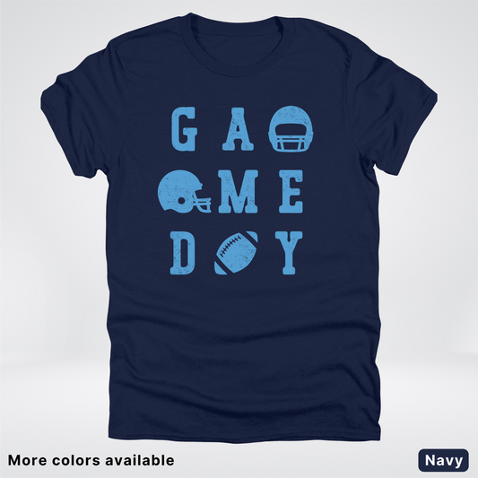 Game Day Football 3 x 3 – Light Blue Design – T-Shirt