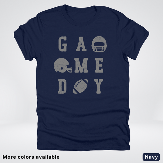 Game Day Football 3 x 3 - Gray Design  - T-Shirt