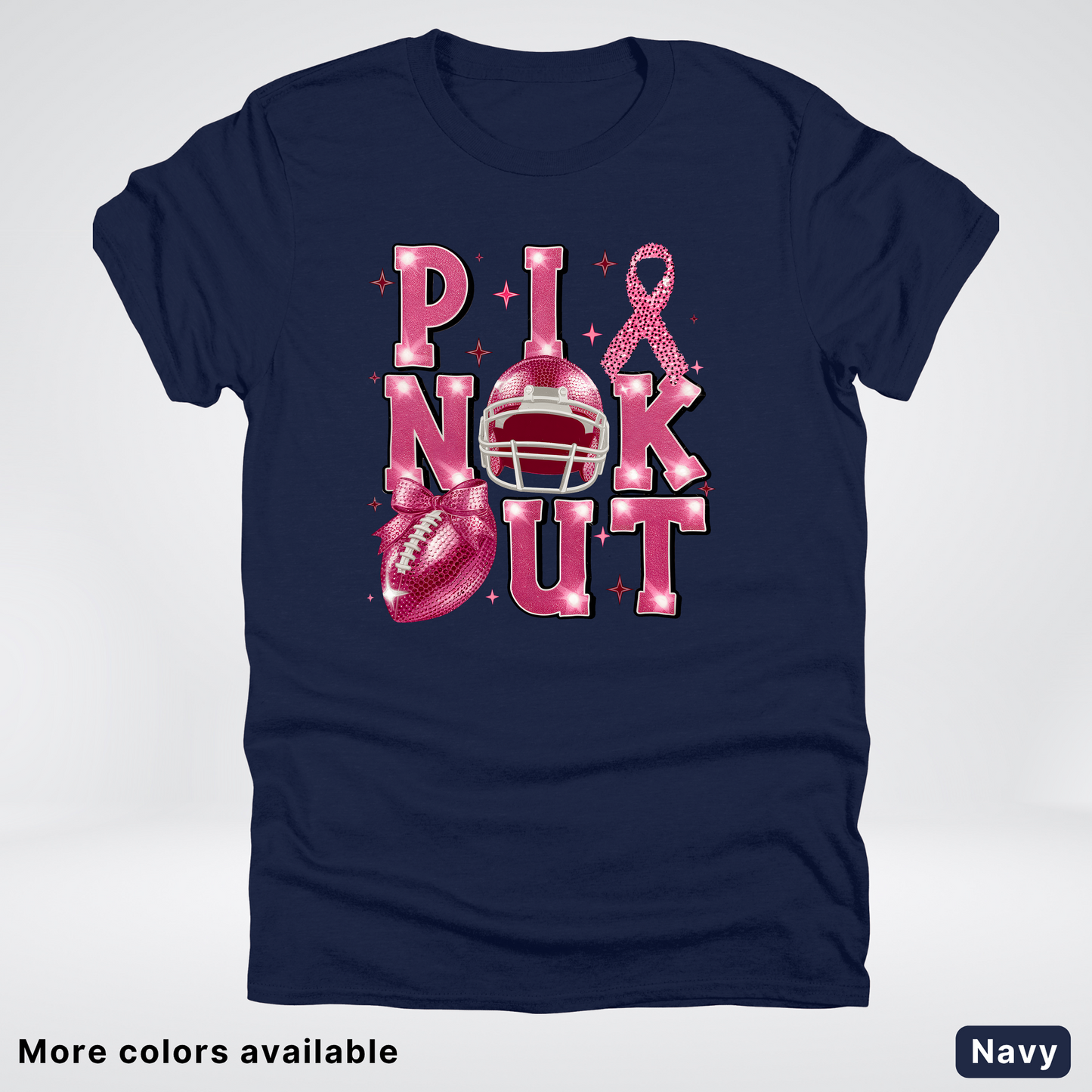 Pink Out Football Coquette Glitter Helmet 02 T-Shirt
