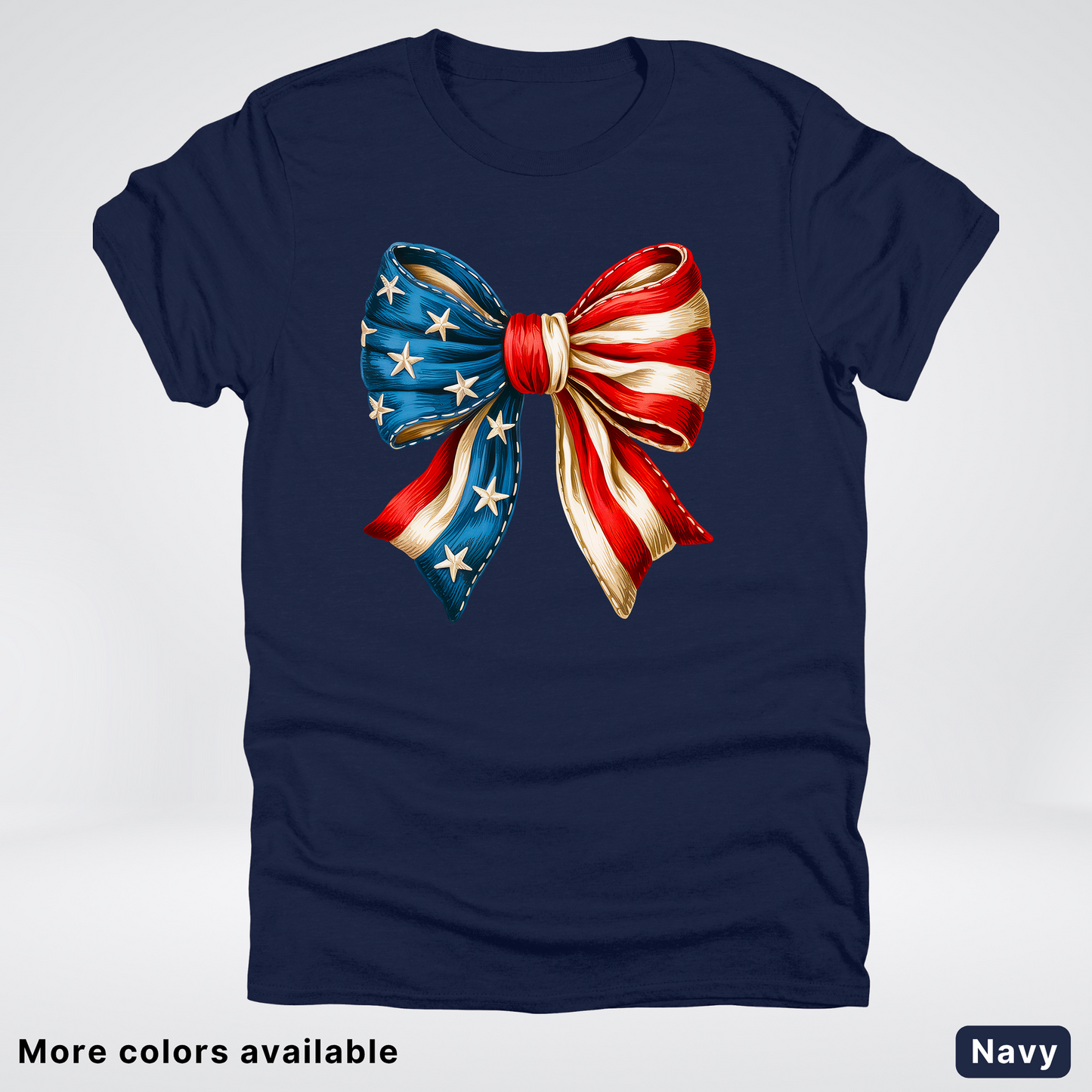 USA Flag Coquette Bow - 4th Of July Design - T-Shirt