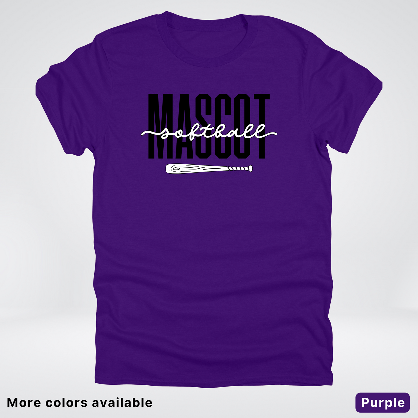 Custom Mascot – Black - Softball Design 30 T-Shirt