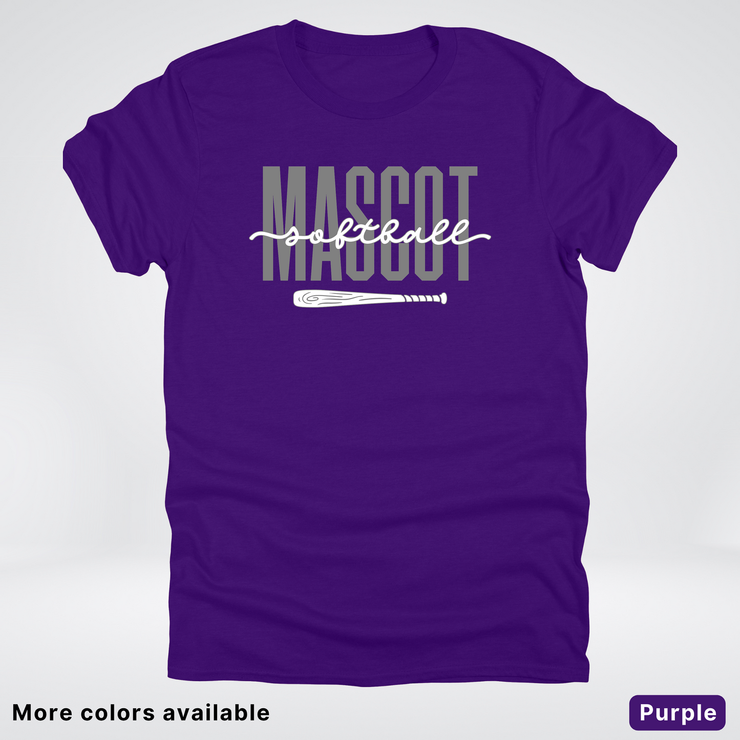 Custom Mascot – Gray - Softball Design 29 T-Shirt