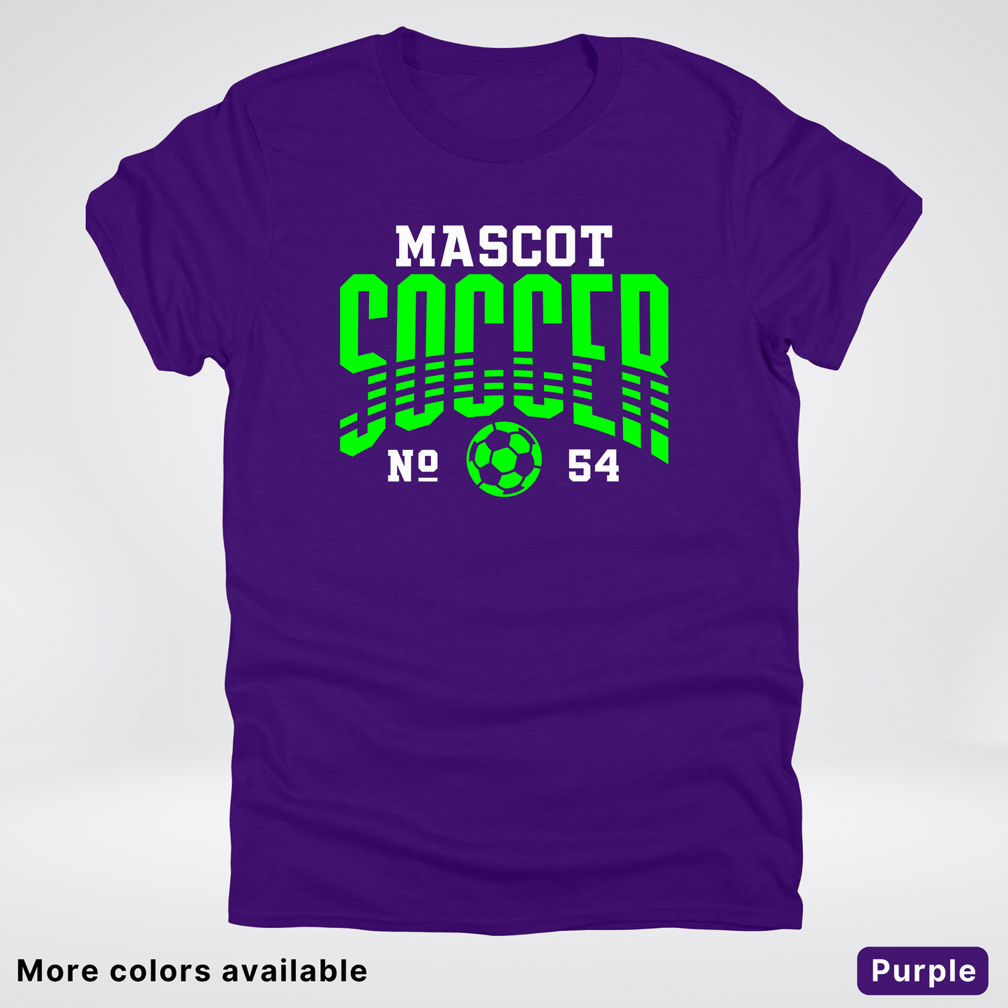 Custom Mascot & Number – Green Design 08 - Soccer T-Shirt