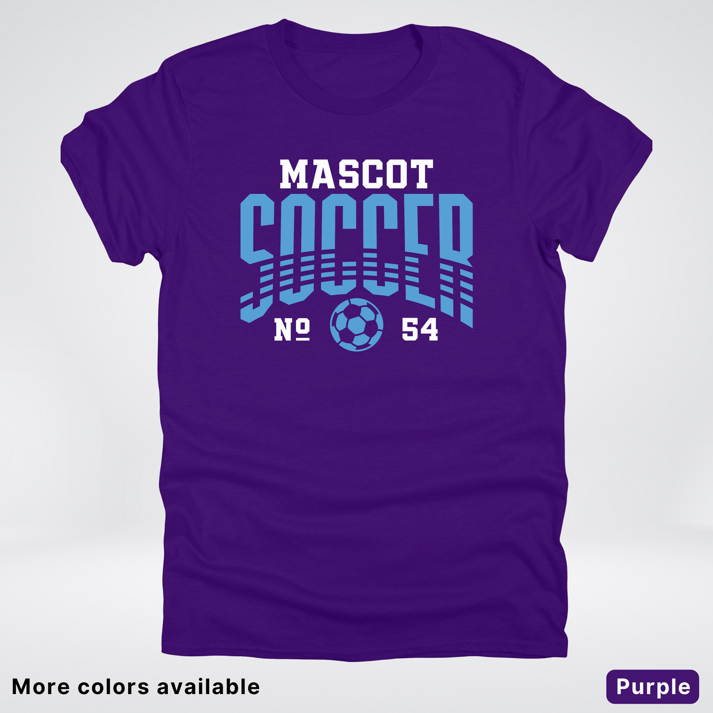 Custom Mascot & Number – Light Blue Design 10 - Soccer T-Shirt