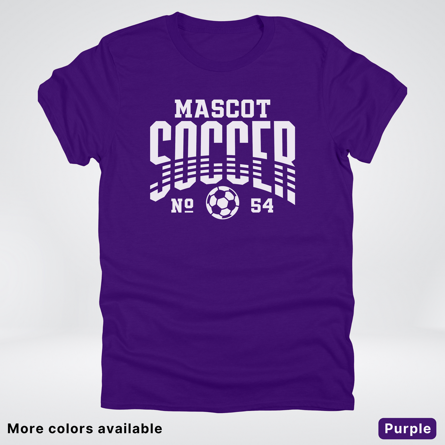 Custom Mascot & Number – White Design 12 - Soccer T-Shirt