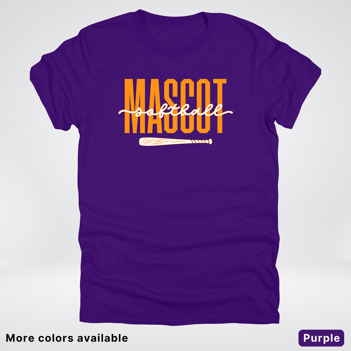 Custom Mascot – Orange - Softball Design 33 T-Shirt