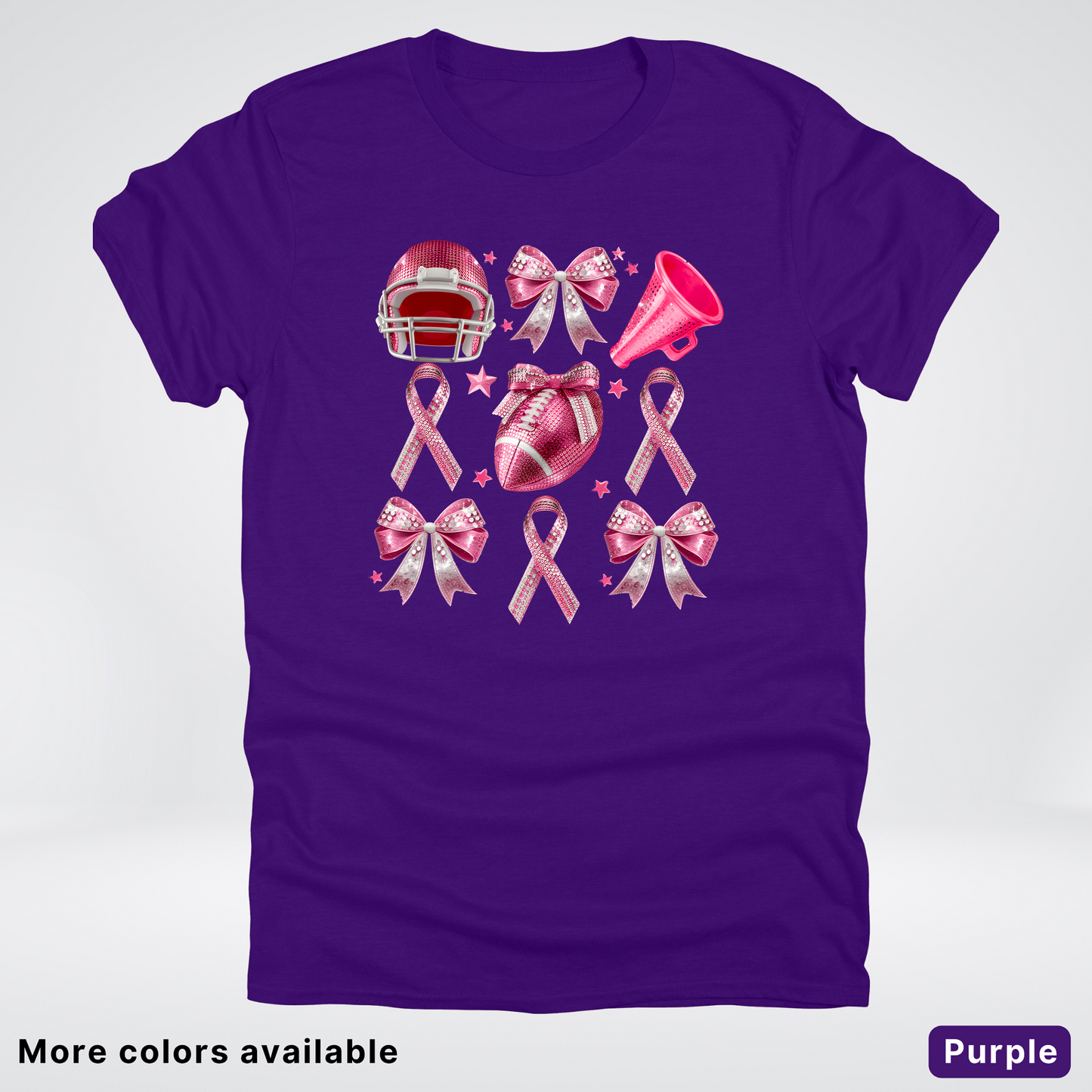 Coquette Glitter Bows and Football - T-Shirt