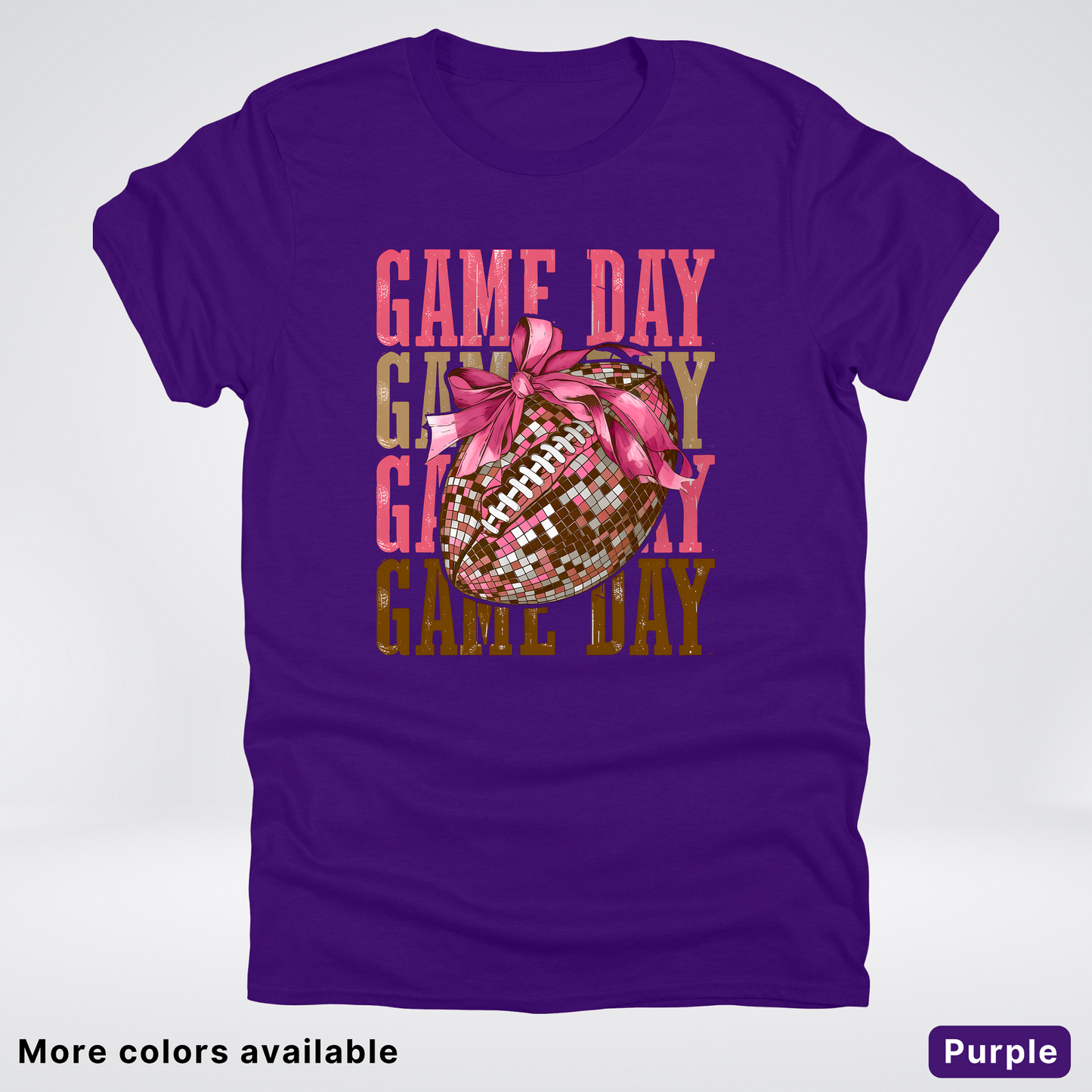 Game Day Pink Coquette Disco Football - T-Shirt
