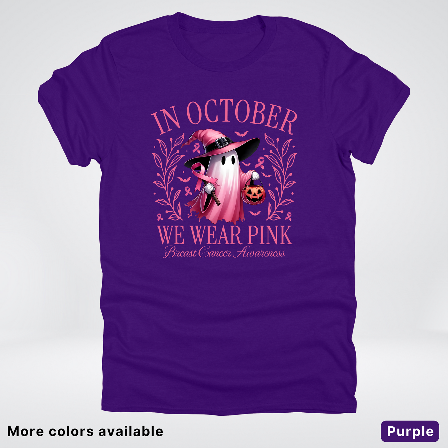 In October We Wear Pink Halloween Breast Cancer Awareness - T-Shirt
