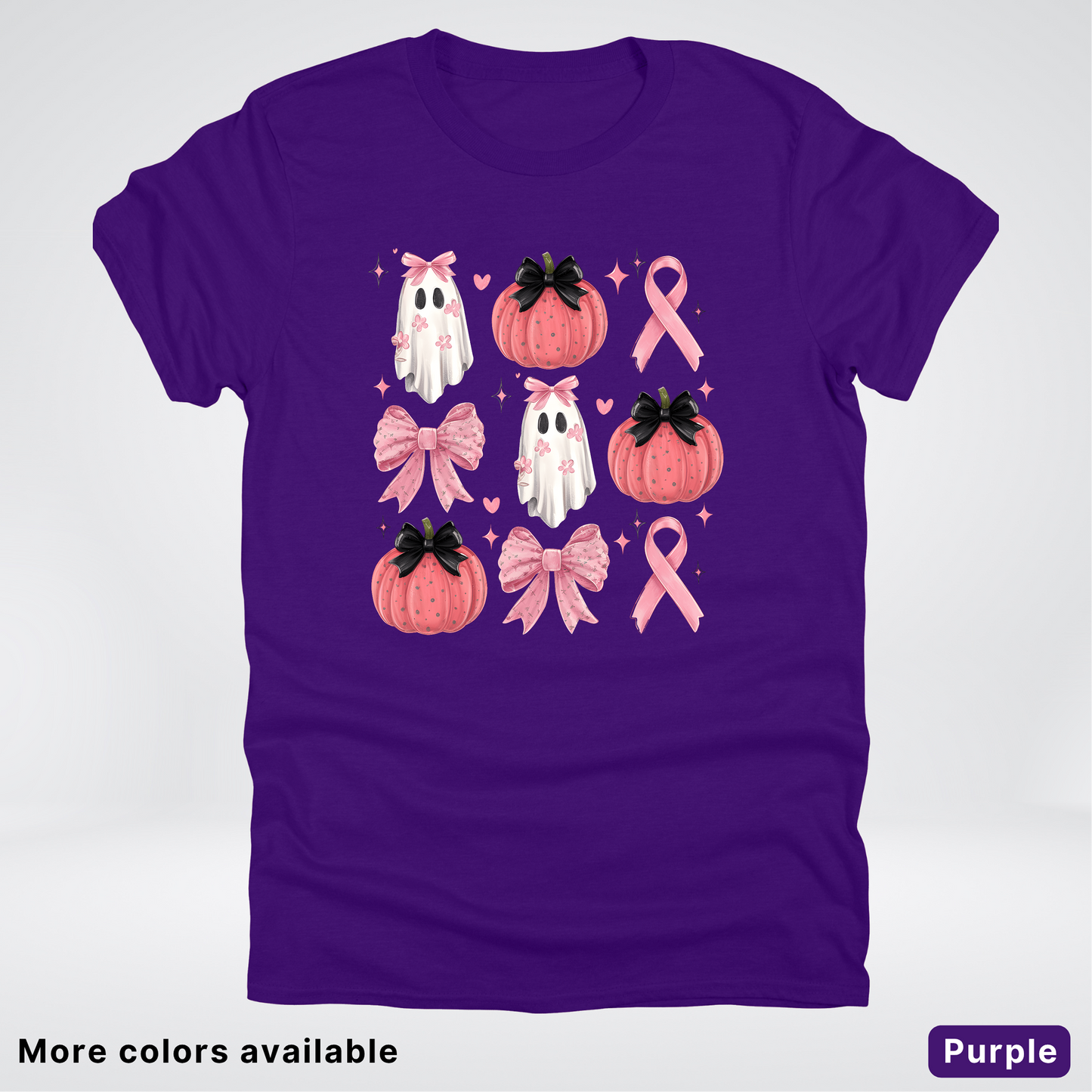 Pink Pumpkin Coquette Bow Cute Ghost - T-Shirt