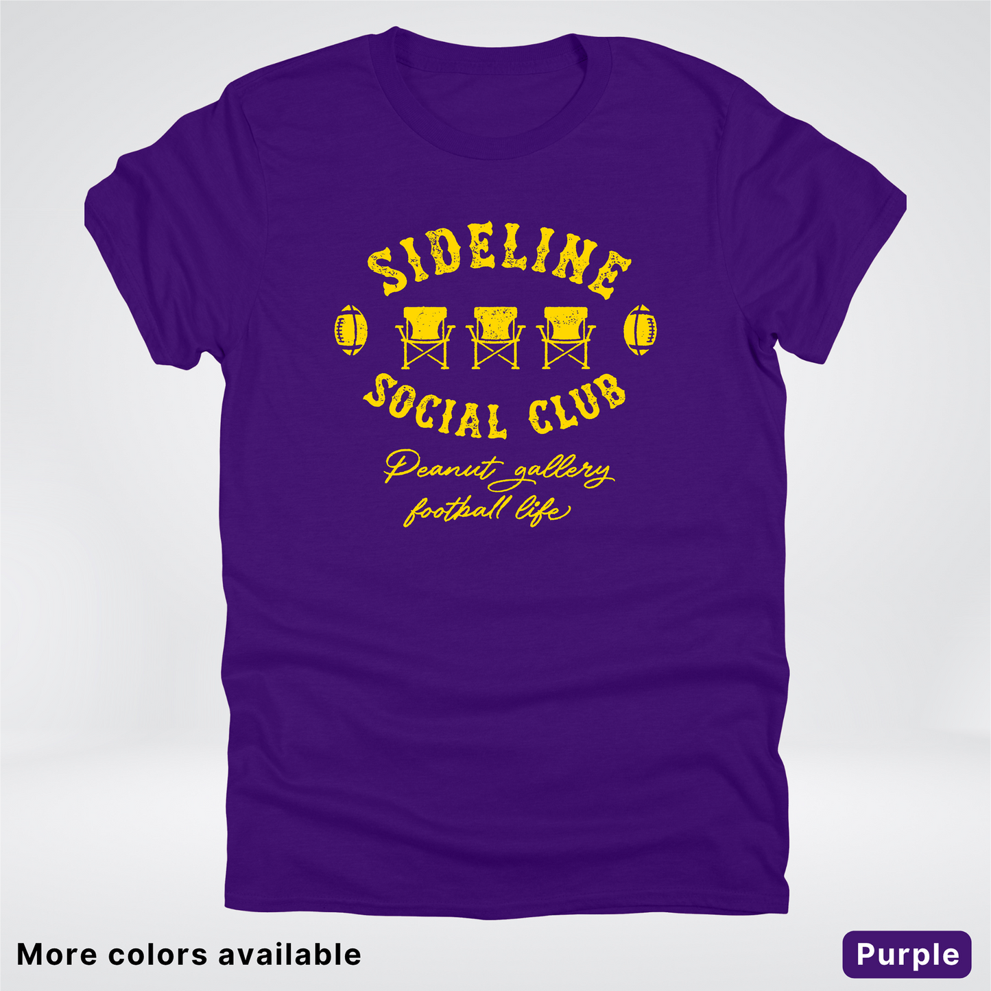 Sideline Social Club Peanut Gallery Football Life - Gold Design - T-Shirt