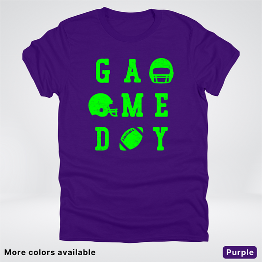 Game Day Football 3 x 3 - Green Design - T-Shirt