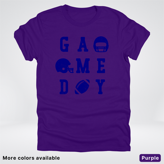 Game Day Football 3 x 3 - Navy Design - T-Shirt